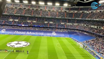Así sonó el himno de la Champions en el Bernabéu 580 días después