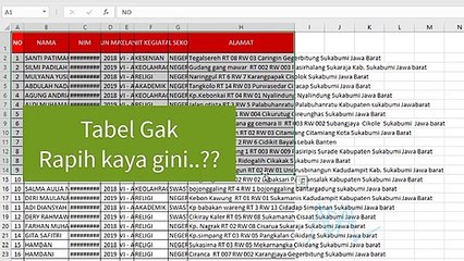 Ms Excel Basic Tips (Simple Settings Column)
