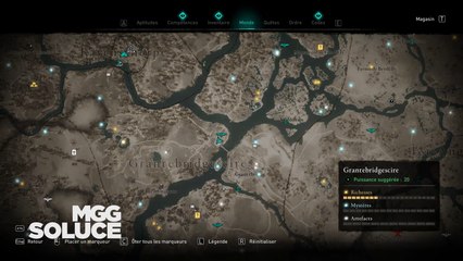 Soluce AC Valhalla, Grantebridgescire : Position des artéfacts