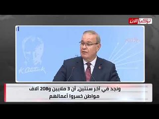 المعارضة التركية: عدد العاطلين عن العمل تجاوز 10 ملايين ونصف