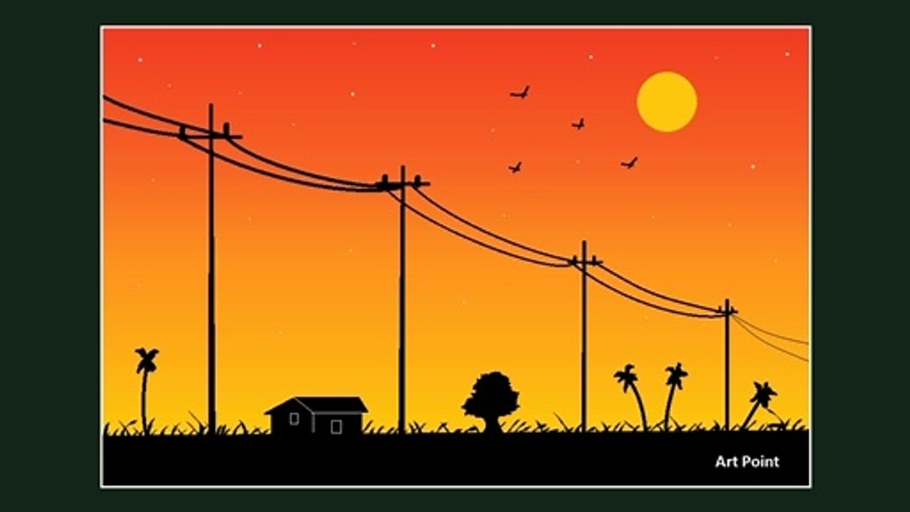 How to Draw - in computer| Microsoft paint tutorial | ms paint | scenery drawing 135 - Art Point