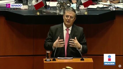 Marcelo Ebrard comparece ante el Pleno del Senado