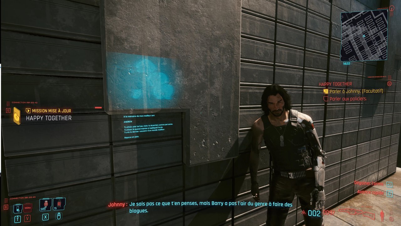 Happy Together, soluce Cyberpunk 2077 : Avoir la bonne fin