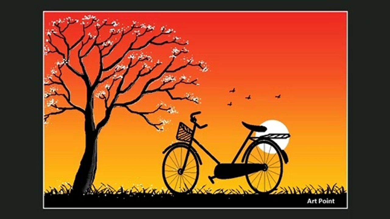 How to Draw - in computer| Microsoft paint tutorial | ms paint | scenery drawing 137 - Art Point