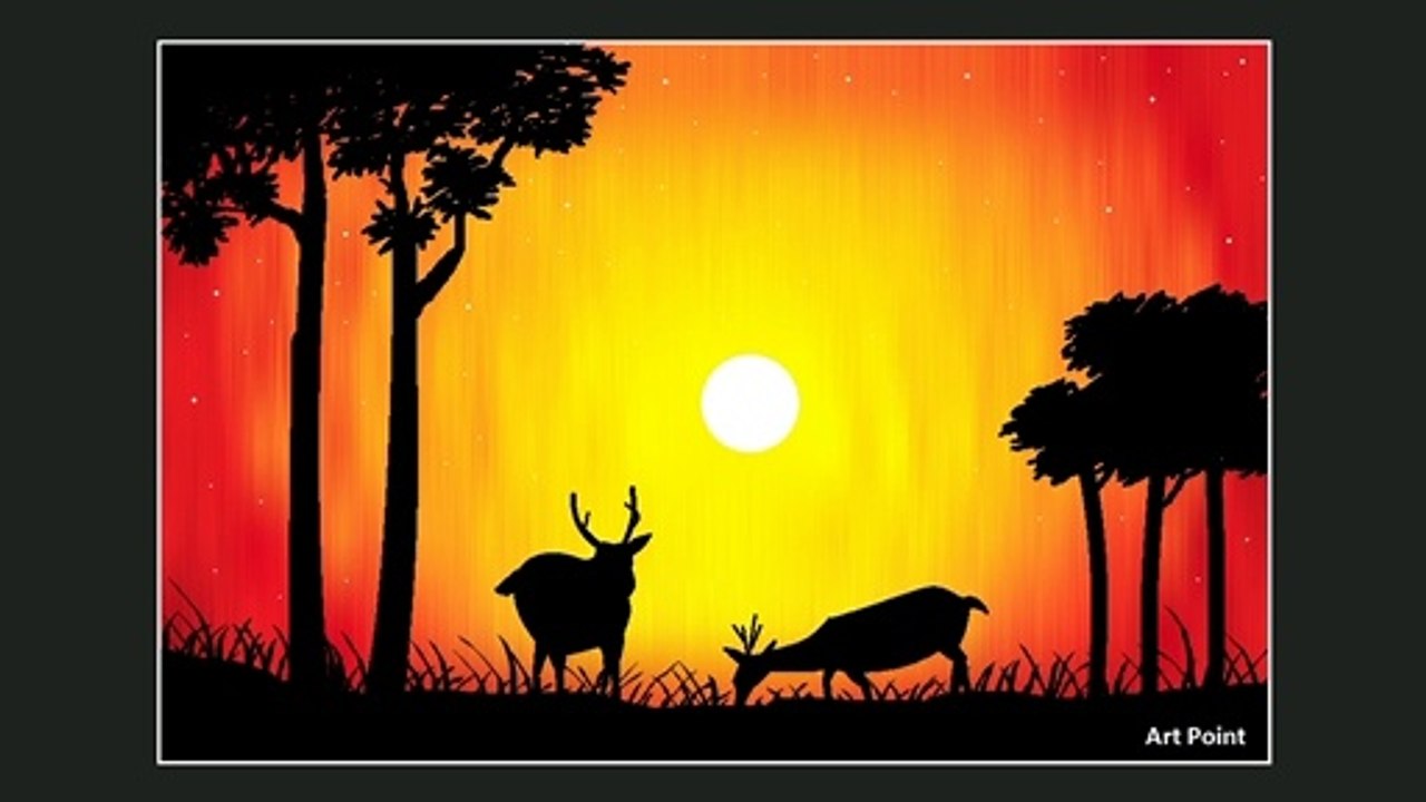 How to Draw - in computer| Microsoft paint tutorial | ms paint | scenery drawing 140 - Art Point