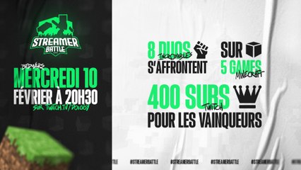 Le Streamer Battle est de retour pour une édition 100% Minecraft