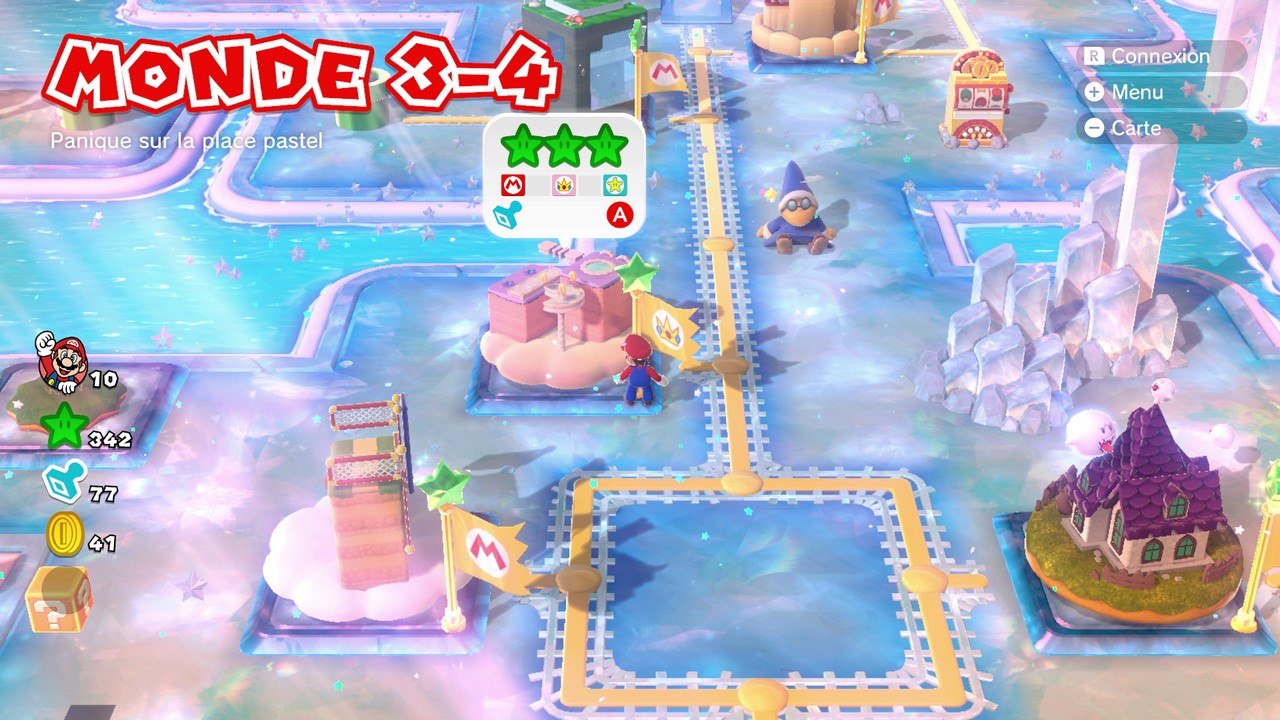 3-4 soluce Super Mario 3D World : Étoiles vertes et sceau, tampon