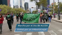 Marchan por el aborto entre agresiones y pintas