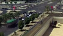 Suudi Arabistan'da tır kırmızı ışıkta bekleyen araçları biçti