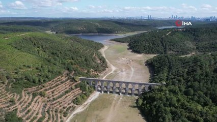 Bir kısmı kuruyan Alibeyköy Barajı film seti oldu