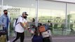 Kiko Rivera, junto a su familia, y Raquel Bollo con su hija Alma llegan a Lanzarote
