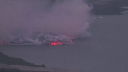 Lava from La Palma volcano pours into the sea