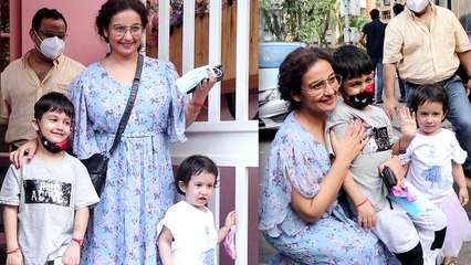 Divya Dutta With Her Kids Spotted At Pink Wasabi For Lunch
