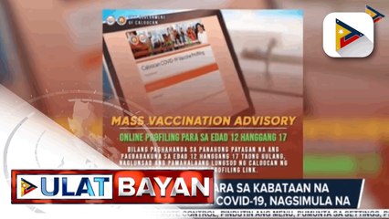 Online profiling para sa kabataan na nais pabakunahan vs. COVID-19, nagsimula na; DOH, target simulan sa Oct. 15 ang 2-week test run ng pagbabakuna sa edad 12-17