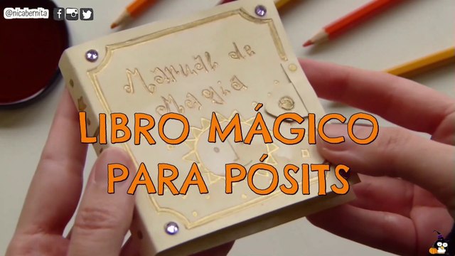 MANUALIDADES para HALLOWEEN (3) PORTA POST IT HECHO A MANO o CUADERNO de NOTAS ADHESIVAS