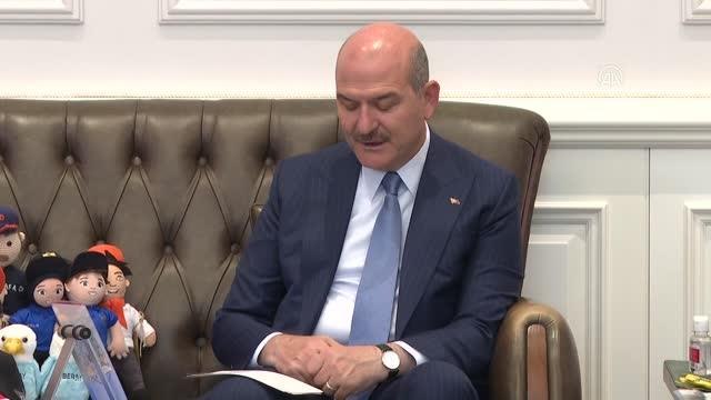Bakan Soylu, Tüm İtfaiyeciler Birliği Derneği mensuplarını kabul etti (1)