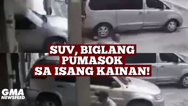 SUV, biglang pumasok sa isang kainan! | GMA News Feed