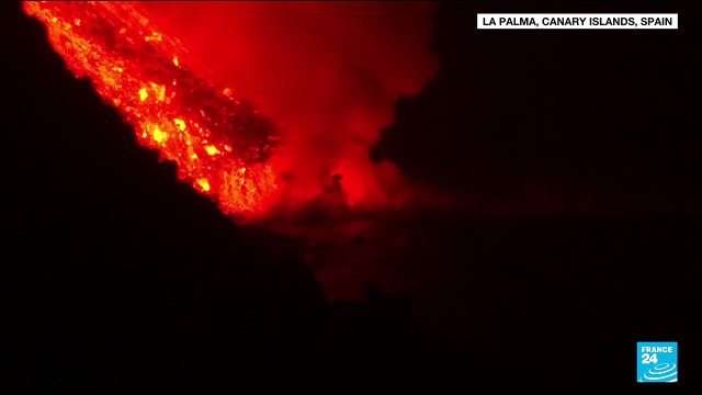 La Palma volcano: residents told to lock down as volcano lava pours into sea