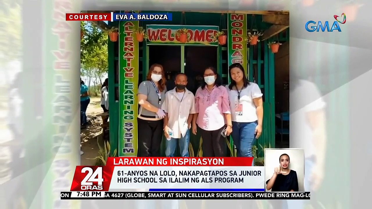61-anyos na lolo, nakapagtapos sa junior high school sa ilalim ng ALS program | 24 Oras