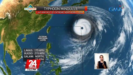 Typhoon Mindulle, bahagyang nagbago ang kilos; Tsansa na pumasok ito sa PAR, mababa na ayon sa PAGASA | 24 Oras