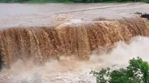 Rivers overflowing in Gujarat, drone video of a dam surfaced