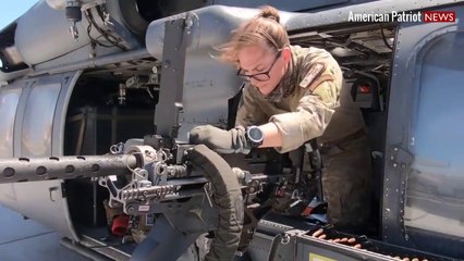 U.S. Air Force Beautiful Female Aircrew Show Awesome Skills with Machine Gun
