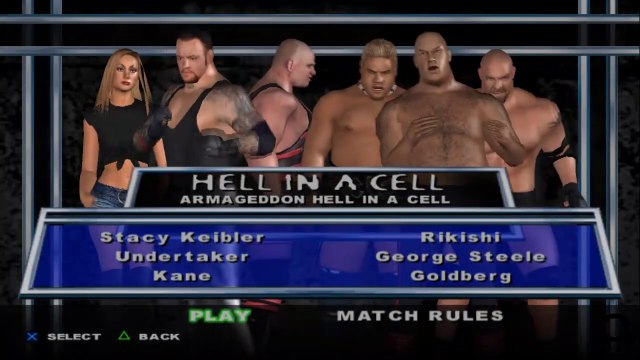 HCTP Stacy Keibler(ovr 100) vs Undertaker vs Kane vs Rikishi vs George Steele vs Goldberg