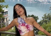 Dua Lipa Wore an Ab-Baring Asymmetrical Butterfly Top