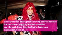 Cardi B Stuns In See-through Black Dress In Paris 4 Weeks After Giving Birth