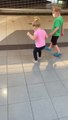 Little Girl Conquers Her Fear of Floor Tiles