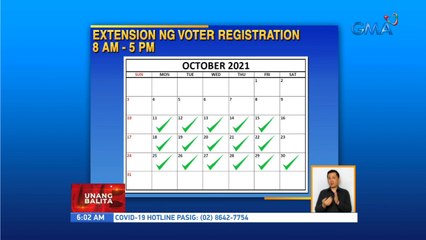Comelec: Voter registration, extended mula Oct. 11-30 | UB