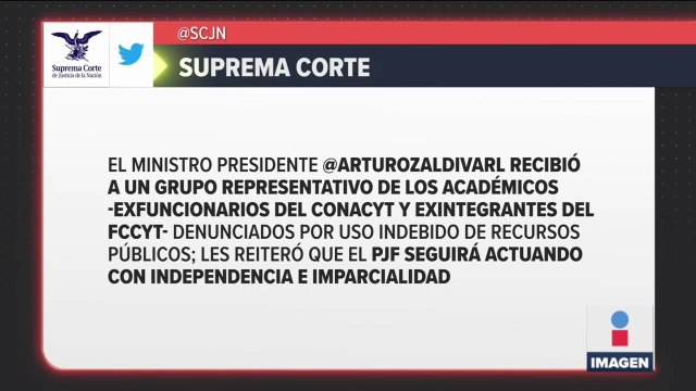Presidente de SCJN se reúne con ex funcionarios de Conacyt investigados por FGR
