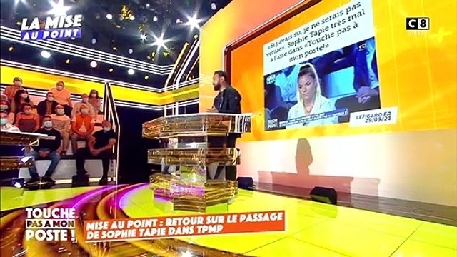 Cyril Hanouna revient sur le passage de Sophie Tapie dans Touche pas à mon poste ,