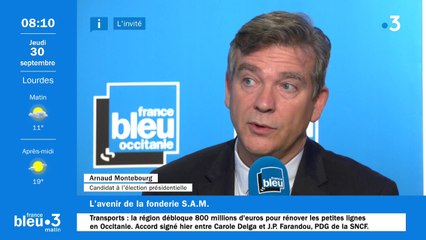 Arnaud Montebourg, candidat à l'élection présidentielle, invité de France Bleu Occitanie