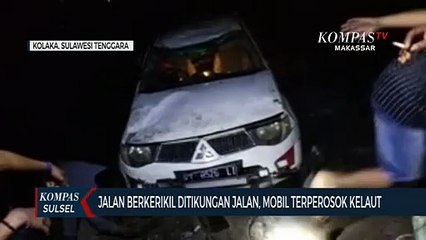 Jalan Berkerikil Ditikungan Jalan, Mobil Terperosok Ke Laut