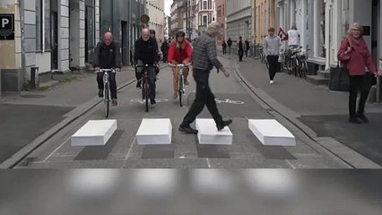 Dinamarca testa "passadeiras 3D"