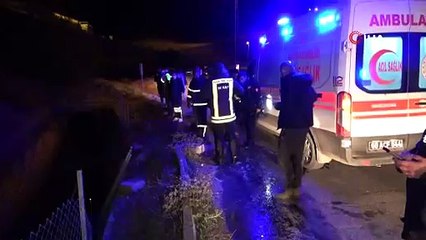 Sulama kanalına otomobil uçtu, ekipler alarma geçti