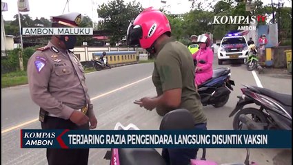 Terjaring Razia Pengendara Langsung Disuntik Vaksin