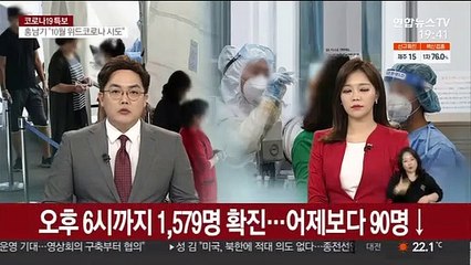 오후 6시까지 1,579명 확진…어제보다 90명↓