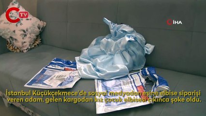 Sosyal medyadan eşine elbise siparişi verdi, gelen kargoyla şoke oldu