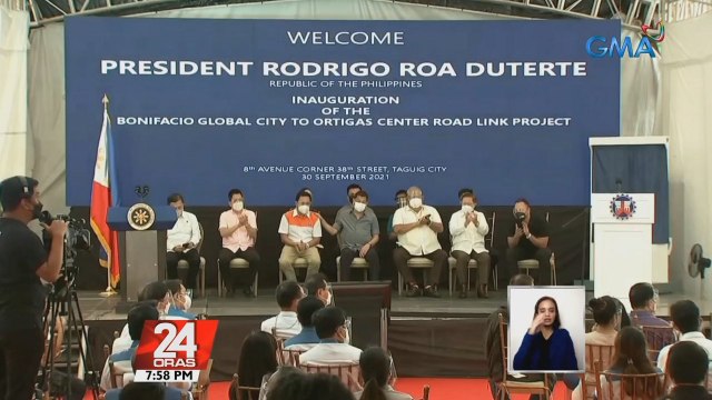 BGC-Ortigas Road Link Project, pinasinayaan ni Pres. Duterte; bubuksan na sa publiko simula ngayong hatinggabi | 24 Oras
