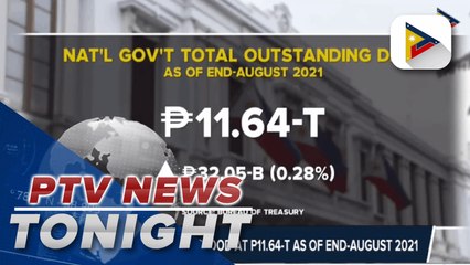 National government debt stood at P11.64-T as of end-August 2021