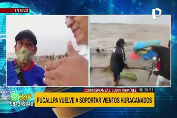 Vientos huracanados en Pucallpa ocasionan el naufragio de una embarcación