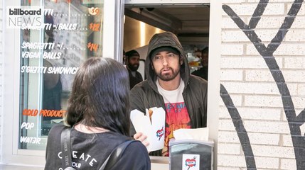 Eminem Opens Mom’s Spaghetti Restaurant in Detroit and Surprises Fans | Billboard News