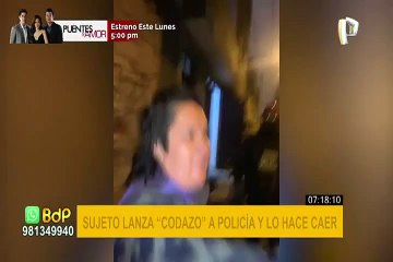 Derriban a policía con violento codazo en el rostro durante operativo