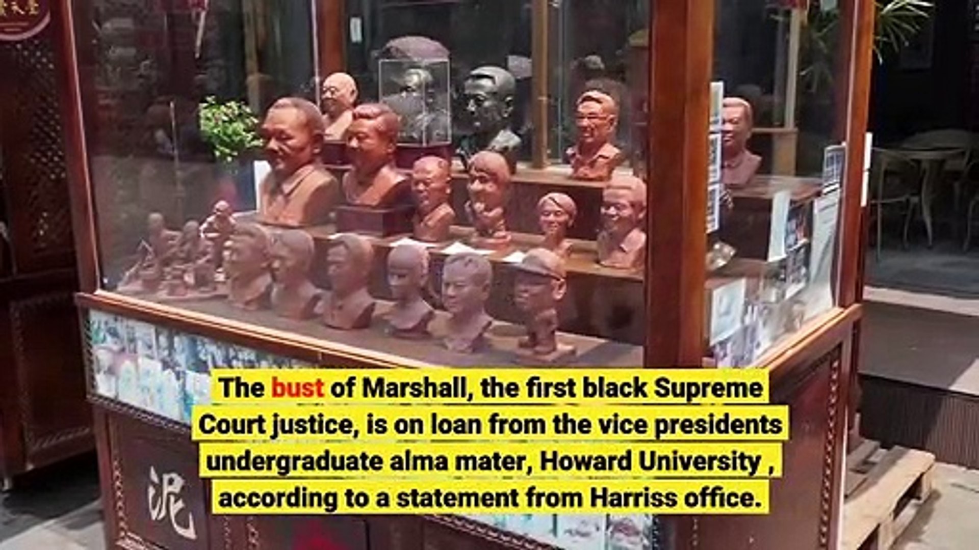 Kamala Harris places  of Supreme Court Justice Thurgood Marshall in