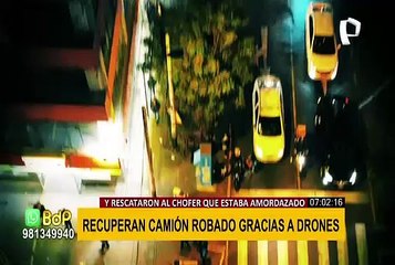 Recuperan camión robado gracias al uso de drones