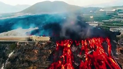 IMPRESIONANTES IMÁGENES DE LA FORMACIÓN DEL DELTA DE LAVA DEL VOLCÁN DE LA PALMA EN TAZACORTE