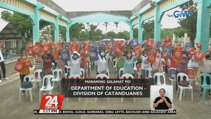 Mahigit 800 na mag-aaral sa Catanduanes nakatanggap ng mga school supplies at hygiene kit mula sa GMA Kapuso Foundation | 24 Oras