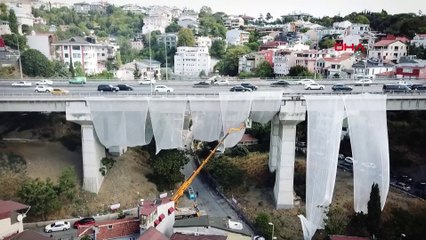 Ortaköy Viyadüğü'ne "fileli" önlem